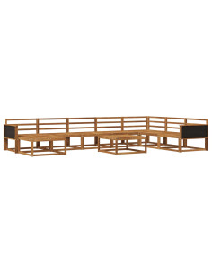 Set di divani da esterno 9 pcs Naturale