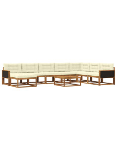 Set di divani da esterno 9 pcs Legno di Acacia Massello
