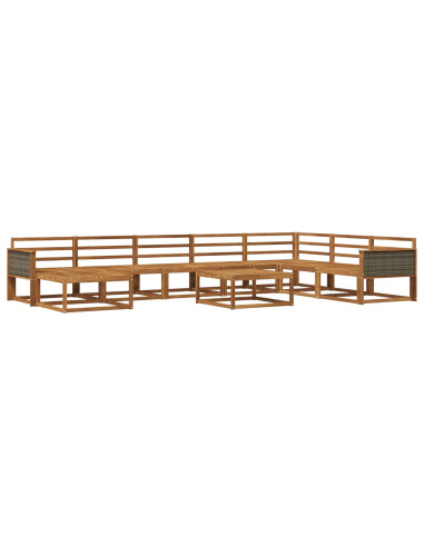 Set di divani da esterno 9 pcs Naturale