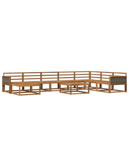Set di divani da esterno 9 pcs Naturale