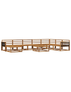 Set di divani da esterno 9 pcs Naturale