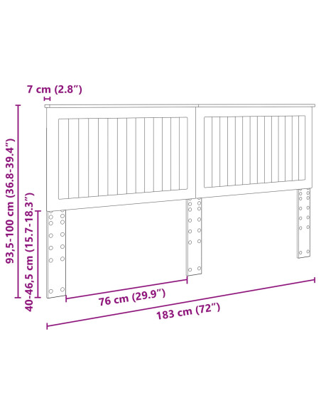 Testiera con testiera Bianco Lucido 180 cm Legno multistrato