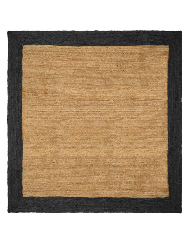 Tappeti per area Naturale e Grigio Scuro 300 x 300 cm Juta