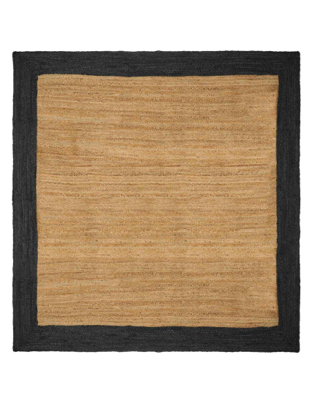 Tappeti per area Naturale e Grigio Scuro 300 x 300 cm Juta