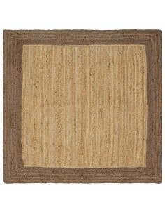 Tappeti per area Naturale e Grigio 120 x 120 cm Juta