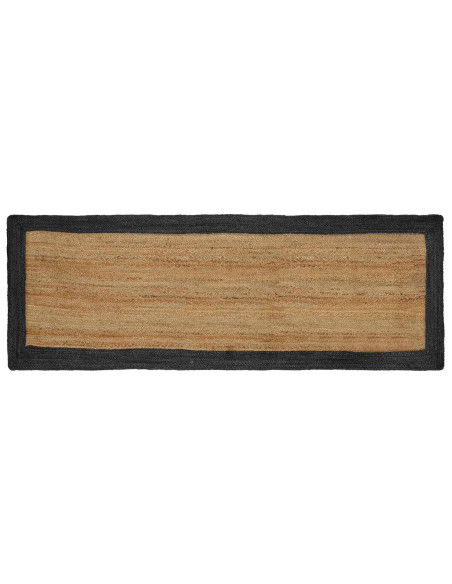 Tappeti per area Naturale e Grigio Scuro 80 x 300 cm Juta