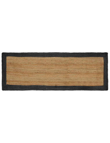 Tappeti per area Naturale e Grigio Scuro 80 x 200 cm Juta