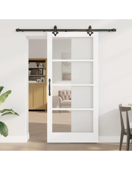 Porta scorrevole ORKDAL Bianco e Nero 93 x 202 cm