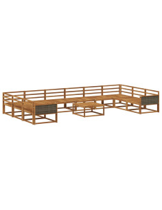 Set di divani da esterno 11 pcs Naturale