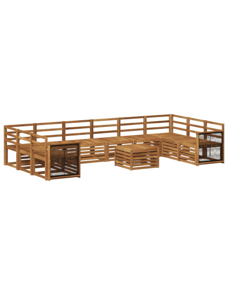 Set di divani da esterno 8 pcs Naturale