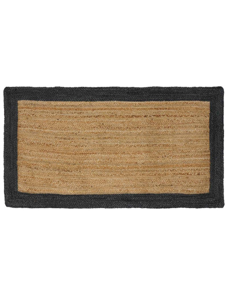 Tappeti per area Naturale e Grigio Scuro 80 x 150 cm Juta