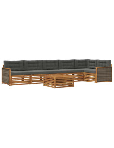 Set di divani da esterno con cuscino 7 pcs Naturale e Antracite
