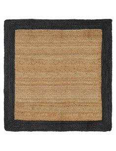 Tappeti per area Naturale e Grigio Scuro 160 x 160 cm Juta