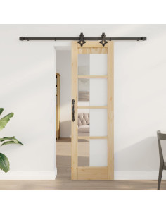 Porta scorrevole ORKDAL Naturale e Nero 61 x 198,5 cm
