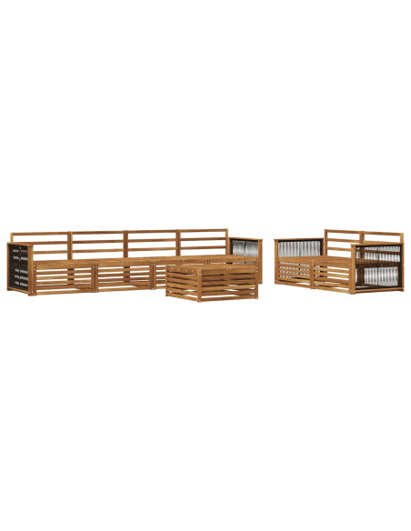 Set di divani da esterno 7 pcs Naturale