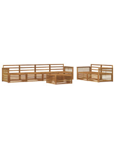 Set di divani da esterno 7 pcs Naturale