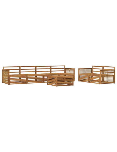 Set di divani da esterno 7 pcs Naturale