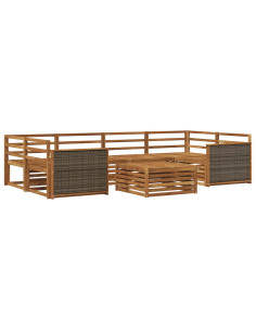 Set di divani da esterno 7 pcs Naturale