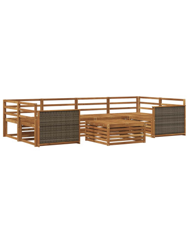 Set di divani da esterno 7 pcs Naturale