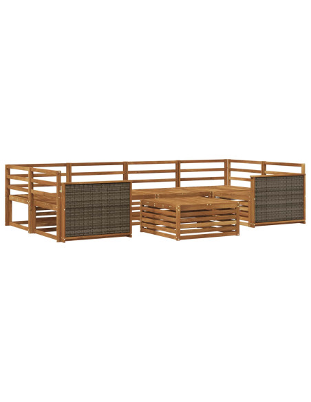 Set di divani da esterno 7 pcs Naturale
