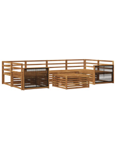 Set di divani da esterno 7 pcs Naturale