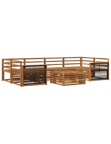 Set di divani da esterno 7 pcs Naturale