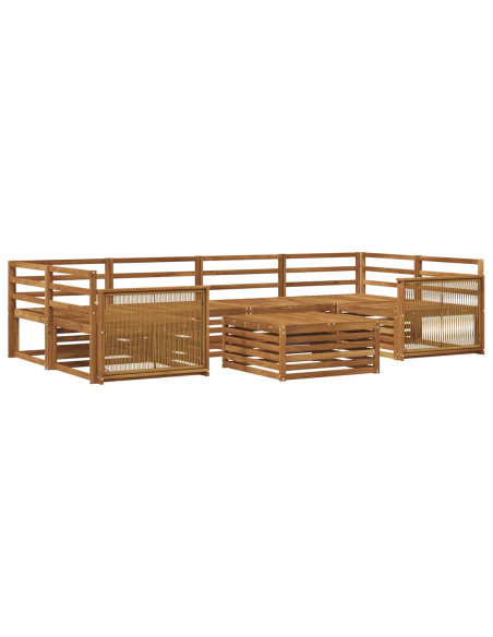 Set di divani da esterno 7 pcs Naturale