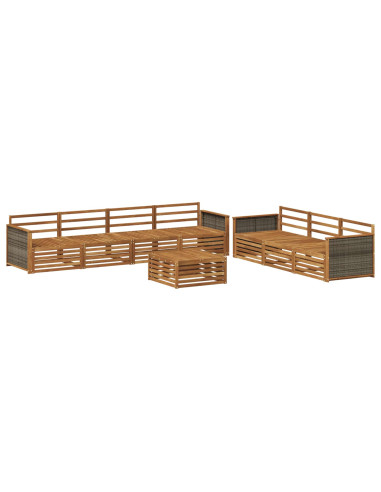 Set di divani da esterno 8 pcs Naturale