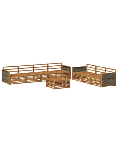 Set di divani da esterno 8 pcs Naturale