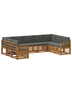 Set divano sezionale con cuscino 7 pcs Naturale e Antracite