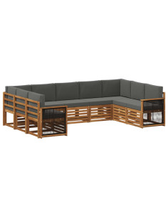 Set divano sezionale con cuscino 7 pcs Naturale e Antracite