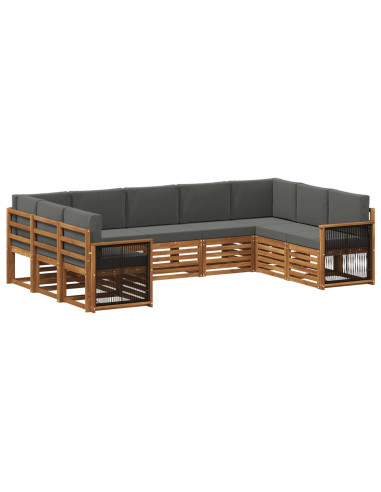 Set divano sezionale con cuscino 7 pcs Naturale e Antracite
