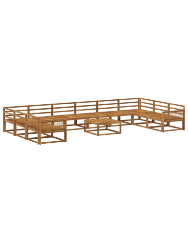 Set di divani da esterno 11 pcs Naturale