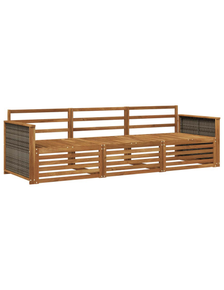 Set di divani da esterno 3 pcs Naturale