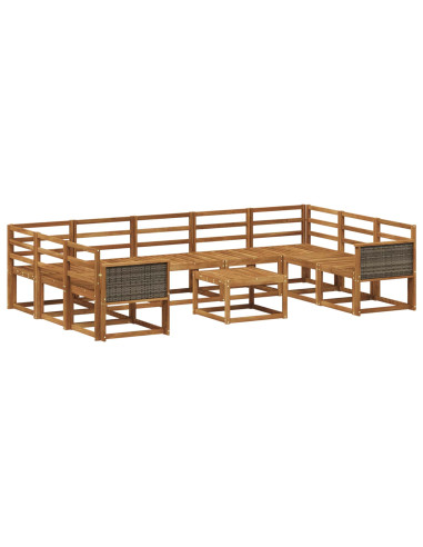Set di divani da esterno 10 pcs Naturale