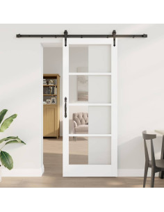 Porta scorrevole Bianco e Nero 83 x 211 cm