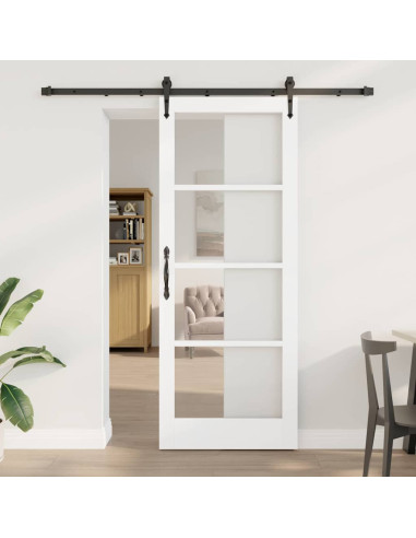 Porta scorrevole Bianco e Nero 83 x 211 cm