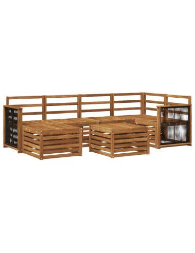 Set divano sezionale 6 pcs Naturale Legno di Acacia Massello