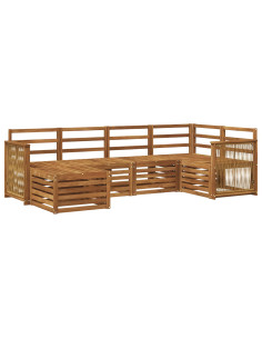 Set divano sezionale 5 pcs Naturale Legno di Acacia Massello