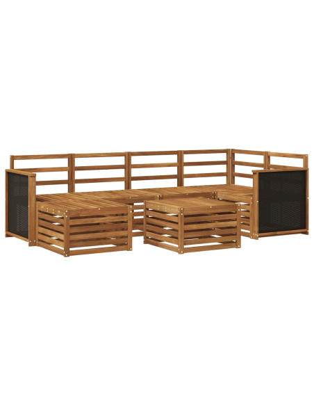 Set divano sezionale 6 pcs Naturale Legno di Acacia Massello