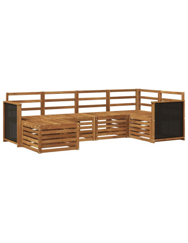 Set divano sezionale 5 pcs Naturale Legno di Acacia Massello