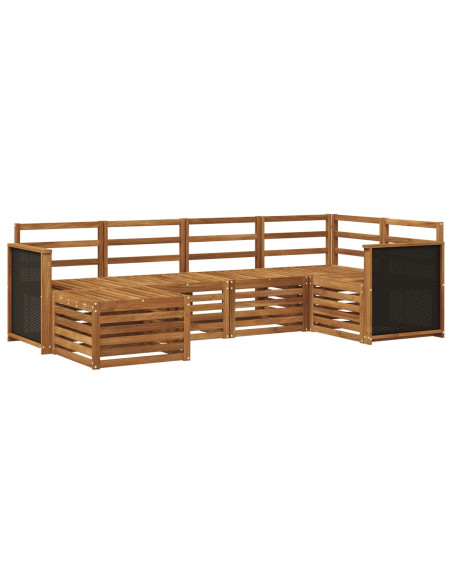 Set divano sezionale 5 pcs Naturale Legno di Acacia Massello
