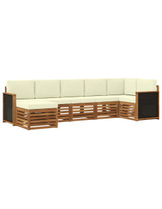 Set divano sezionale con cuscino 6 pcs Naturale e Crema