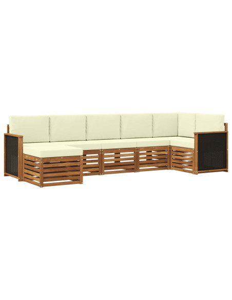 Set divano sezionale con cuscino 6 pcs Naturale e Crema