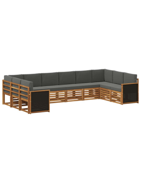 Set divano sezionale con cuscino 7 pcs Naturale e Antracite