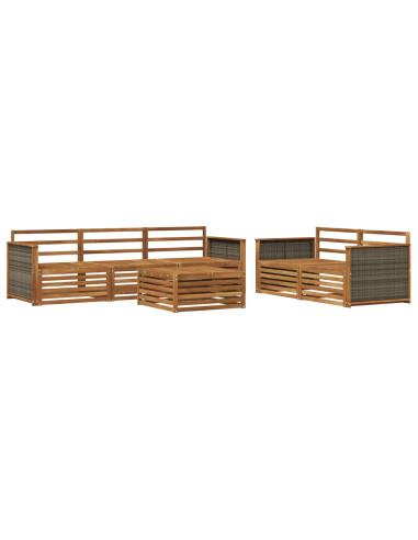 Set di divani da esterno 6 pcs Naturale