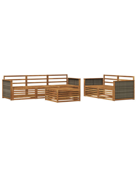 Set di divani da esterno 6 pcs Naturale