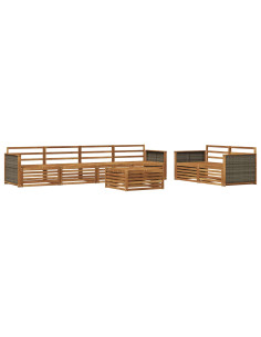 Set di divani da esterno 7 pcs Naturale