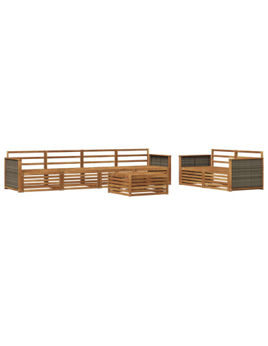 Set di divani da esterno 7 pcs Naturale