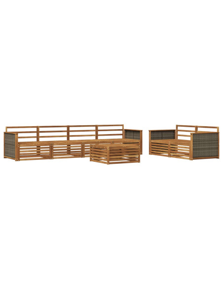 Set di divani da esterno 7 pcs Naturale